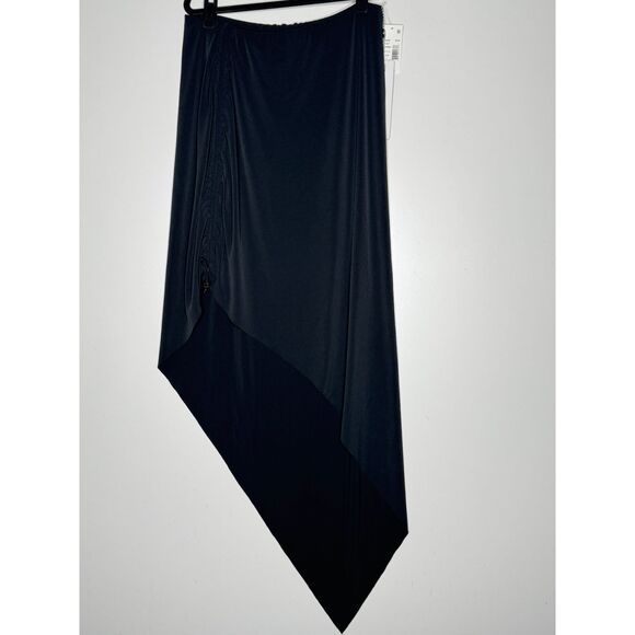New Magicsuit Skirt Swimsuit Cover Up Black Asymmetric Ruched Women's Size Large - Picture 1 of 10